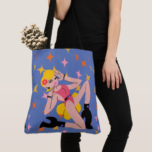 blonde Totally 80s Fashion Illustration Tote Bag