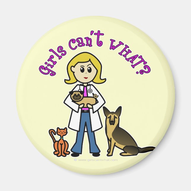 Blonde Veterinarian Girl Magnet (Front)