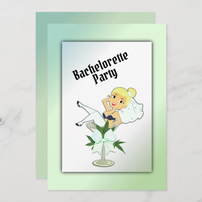 Blonde Weed Bachelorette Party Invitation (Front/Back)