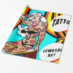 blonde with body art wrapping paper
