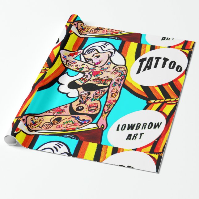 blonde with  body art wrapping paper (Unrolled)