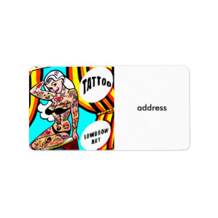 blonde with tattoos address label