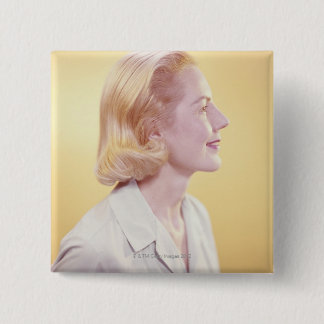 Blonde Woman 15 Cm Square Badge