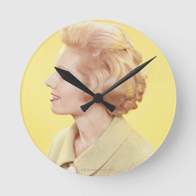 Blonde Woman 2 Round Clock (Front)