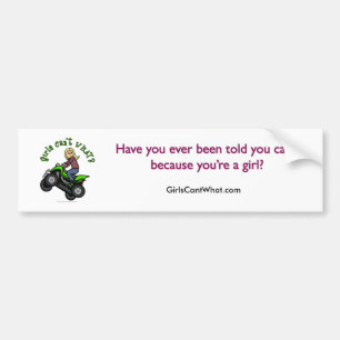 Blonde Woman ATV   Four Wheeler Driver Bumper Sticker