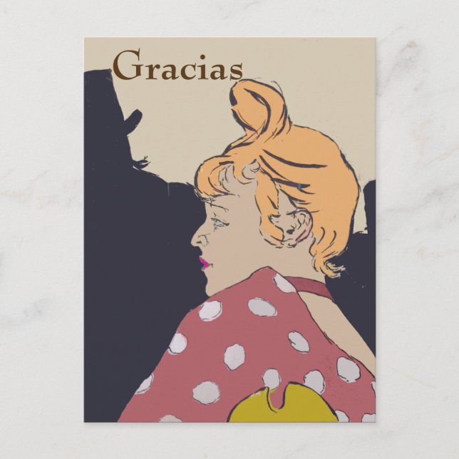 Blonde Woman,  Gracias, change text Postcard (Front)