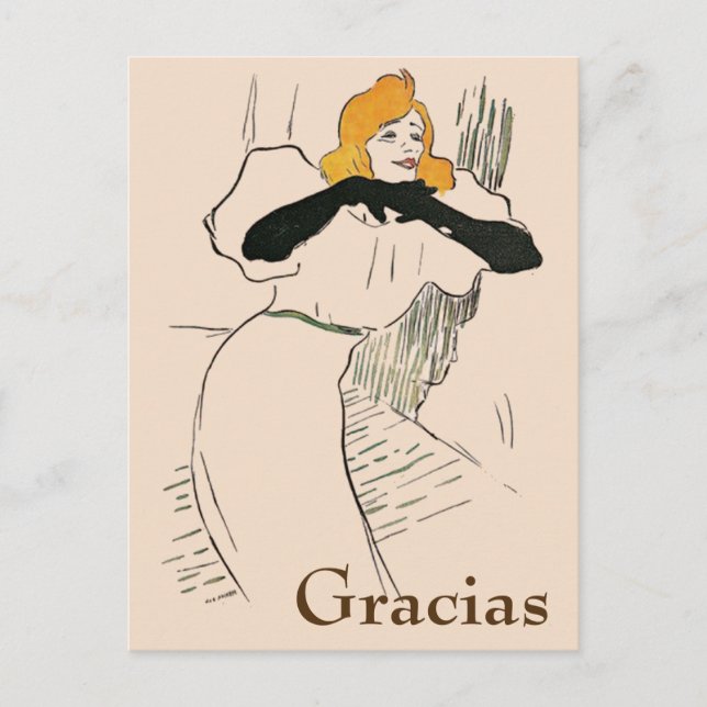 Blonde Woman,  Gracias, change text Postcard (Front)