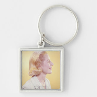 Blonde Woman Key Ring