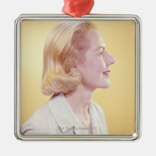 Blonde Woman Metal Tree Decoration