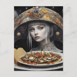 Blonde Woman On Planet Taco Fantasy Postcard