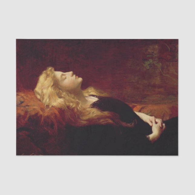 Blonde Woman Resting (Female Beauty) Tissue Paper (Front)