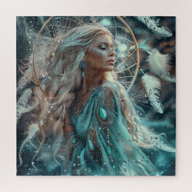 Blonde Woman with Dream Catcher Jigsaw Puzzle (Vertical)