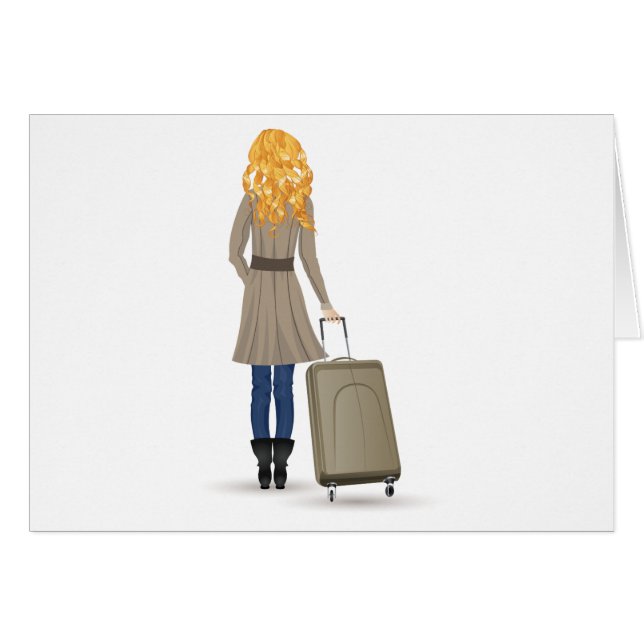 Blonde Woman with Suitcase (Front Horizontal)