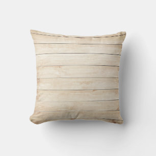 Blonde Wooden Planks Throw Pillow 16" x 16"