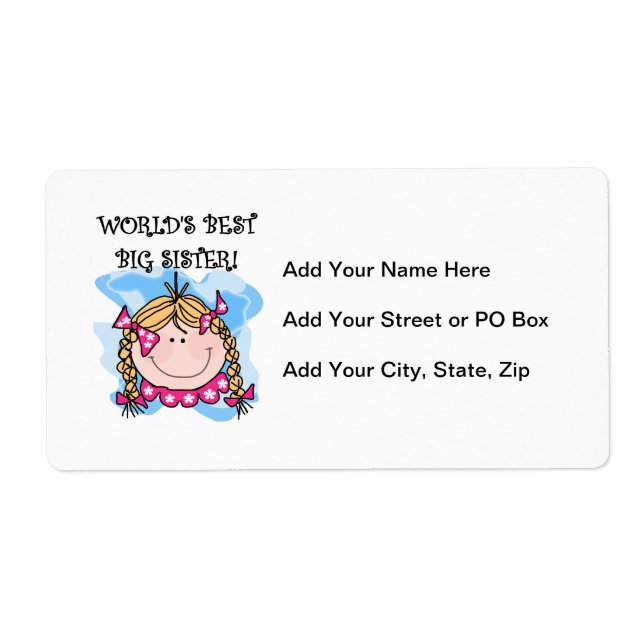 Blonde World's Best Big Sister Gifts (Front)