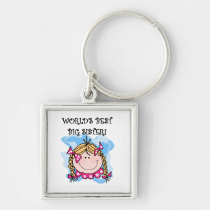 Blonde World's Best Big Sister Gifts Key Ring