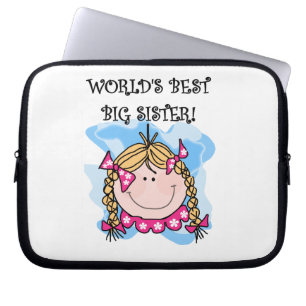 Blonde World's Best Big Sister Gifts Laptop Sleeve