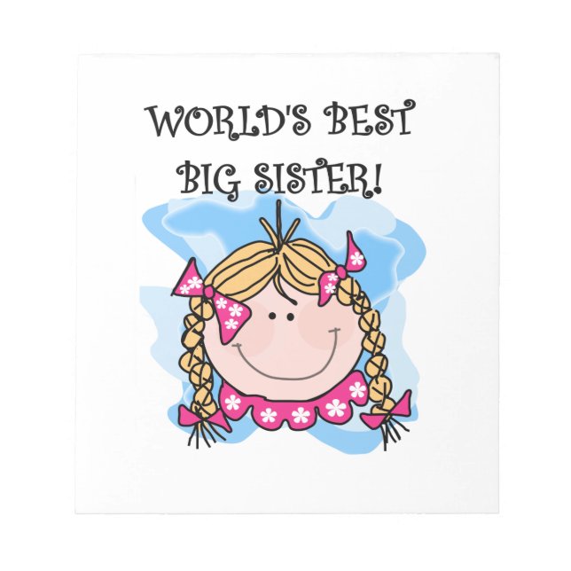 Blonde World's Best Big Sister Gifts Notepad (Front)