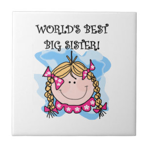 Blonde World's Best Big Sister Gifts Tile