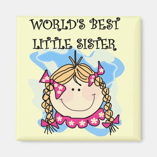 Blonde World's Best Little Sister Tshirts Magnet (Front)