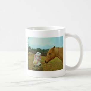 Blonde Yellow horse & Easter Bunny Coffee Mug