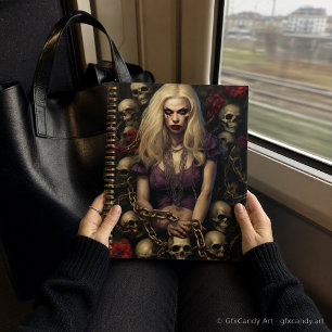 Blonde Zombie Babe Gothic Planner with Skulls