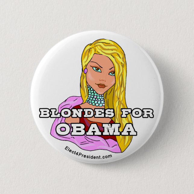 Blondes for Obama Button (Front)