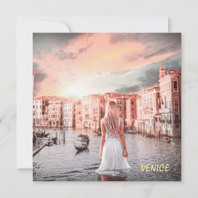Blondie In Romantic Venice    Thank You Card (Front)