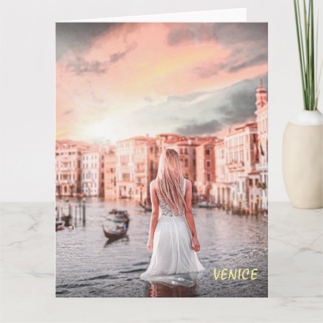 Blondie In Romantic Venice     Thank You Card (Front)