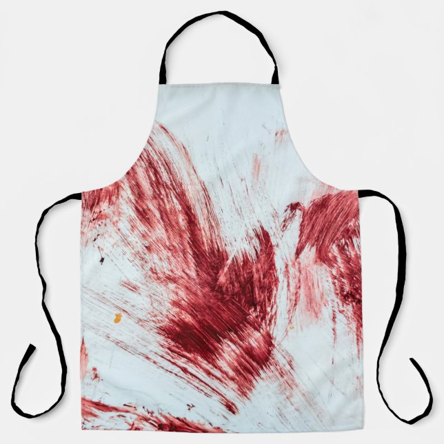 Blood and bloody marks in old bathtub. Halloween b Apron (Front)