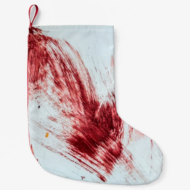 Blood and bloody marks in old bathtub. Halloween b Small Christmas Stocking (Front)