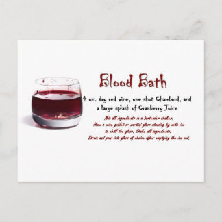 Blood Bath drink recipe Postcard