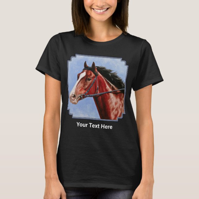 Blood Bay Thoroughbred Race Horse T-Shirt (Front)