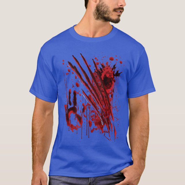 Blood Bloody Splatter Halloween Blood Stained funn T-Shirt (Front)