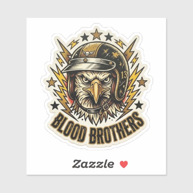 Blood Brothers Biker Eagle Helmet Sticker (Sheet)