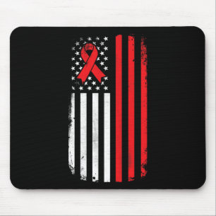 Blood Cancer Awareness American Flag Mouse Mat