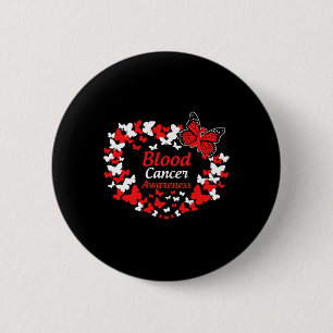 Blood Cancer Awareness Butterfly Apparel Red Ribbo 6 Cm Round Badge