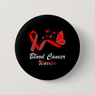 Blood Cancer Awareness Butterfly Red Ribbon Suppor 6 Cm Round Badge
