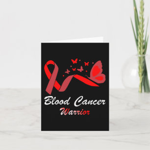 Blood Cancer Awareness Butterfly Red Ribbon Suppor Card