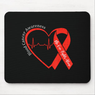 Blood Cancer Awareness Heart Ribbon Red Support Mouse Mat