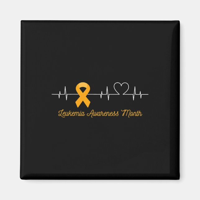 Blood Cancer Awareness Month Orange Ribbon Heartbe Magnet (Front)