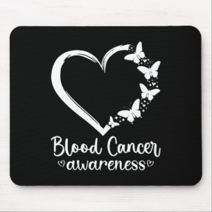 Blood Cancer Awareness Month Red Ribbon Butterfly Mouse Mat
