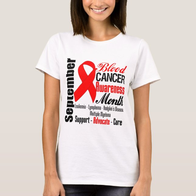 Blood Cancer Awareness Month Ribbon 2 T-Shirt (Front)