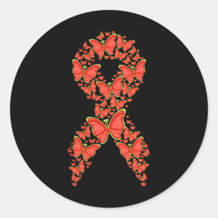 Blood Cancer Awareness Motivation Support Disorder Classic Round Sticker