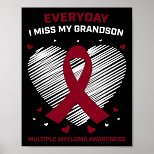 Blood Cancer Awareness Products Grandson Multiple Poster