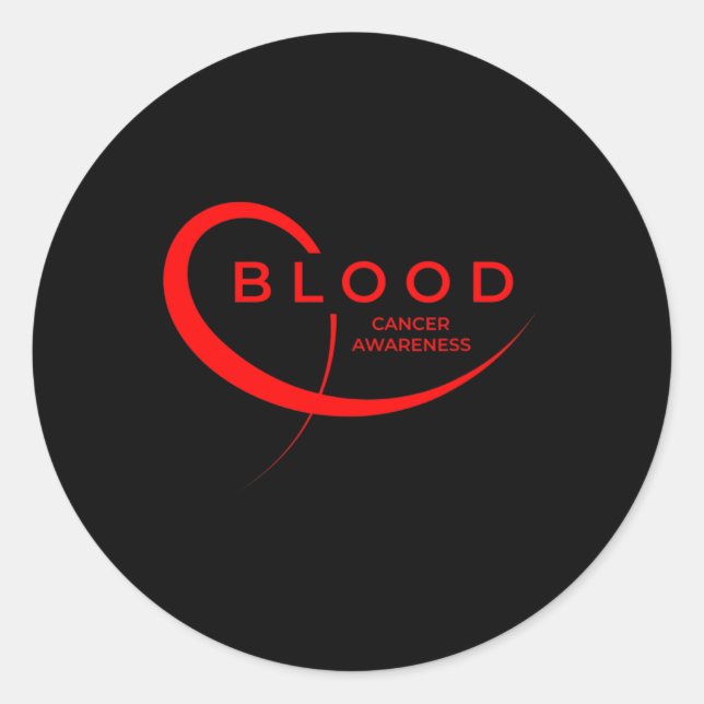 Blood Cancer Awareness Red Ribbon 3 Classic Round Sticker (Front)