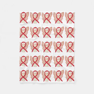 Blood Cancer Awareness Red Ribbon Chemo Blanket