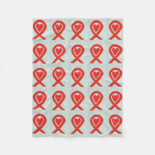Blood Cancer Awareness Red Ribbon Chemo Blanket