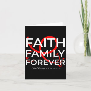 Blood Cancer Awareness Red Ribbon Faith Family For Card