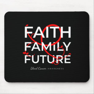 Blood Cancer Awareness Red Ribbon Faith Family Fut Mouse Mat